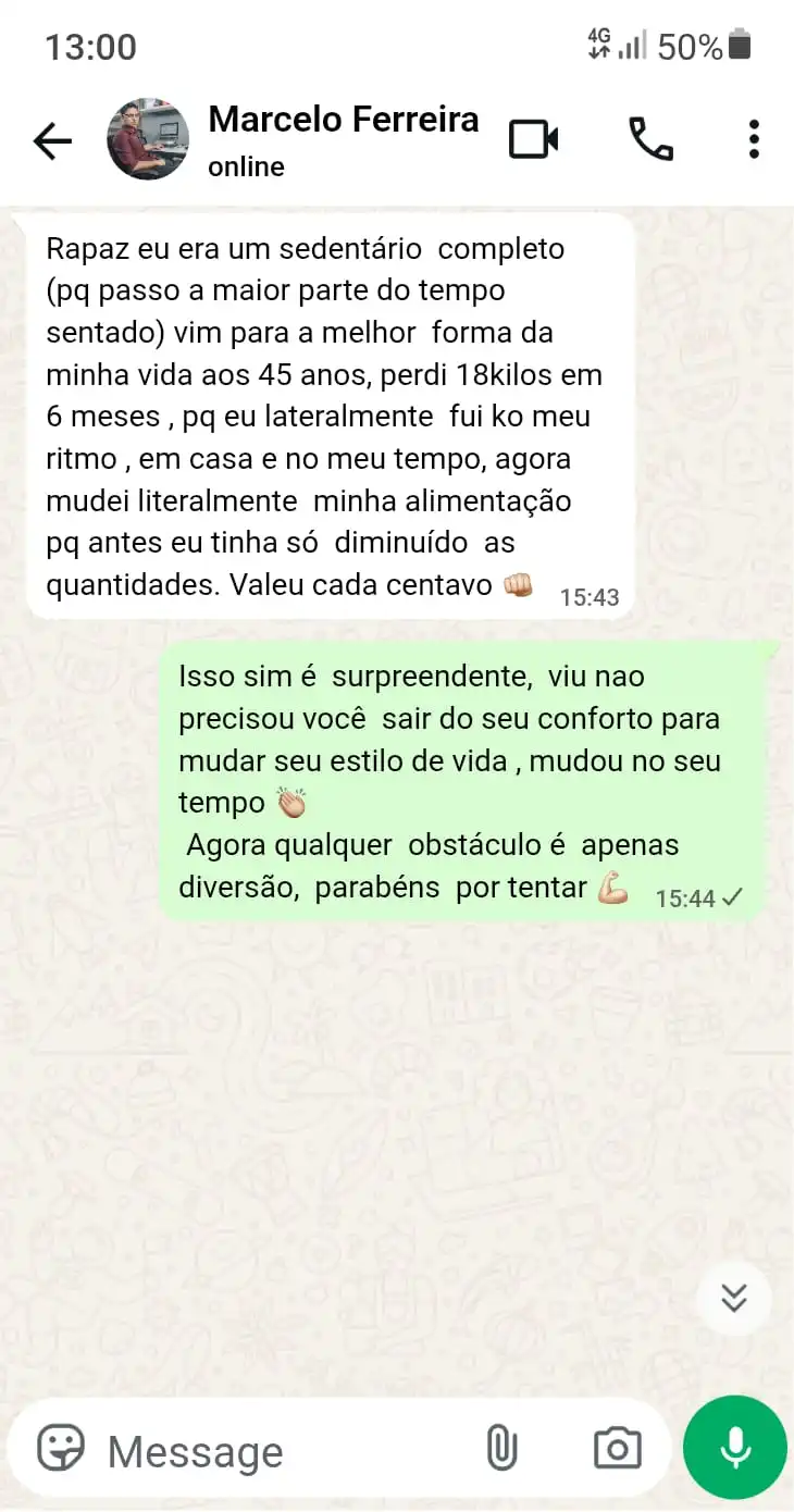 Marcelo - perdeu 18kg no seu ritmo